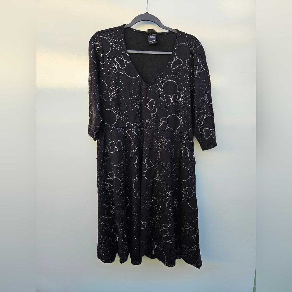 Disney Black Dress with Mickey Mouse Outline